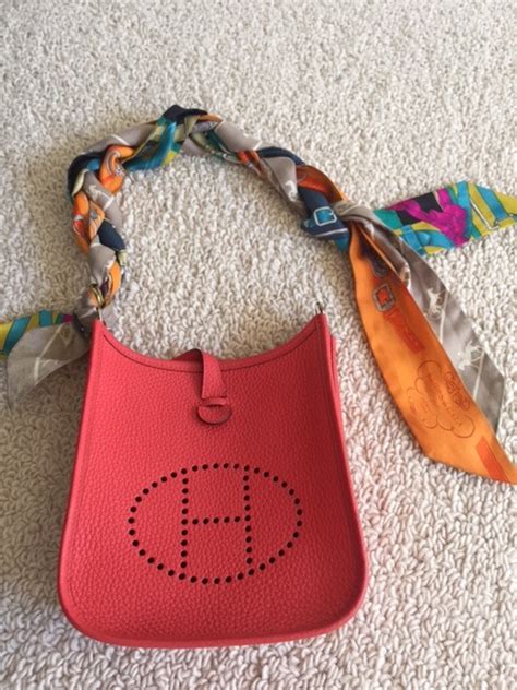 hermes red bag with scarf|hermes scarf for bag handle.